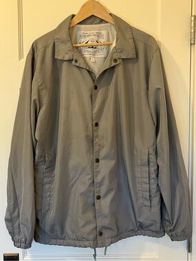 Poler LOTEK Coach Jacket Gray Mesh Lined Snap Front Windbreaker Men’s Large